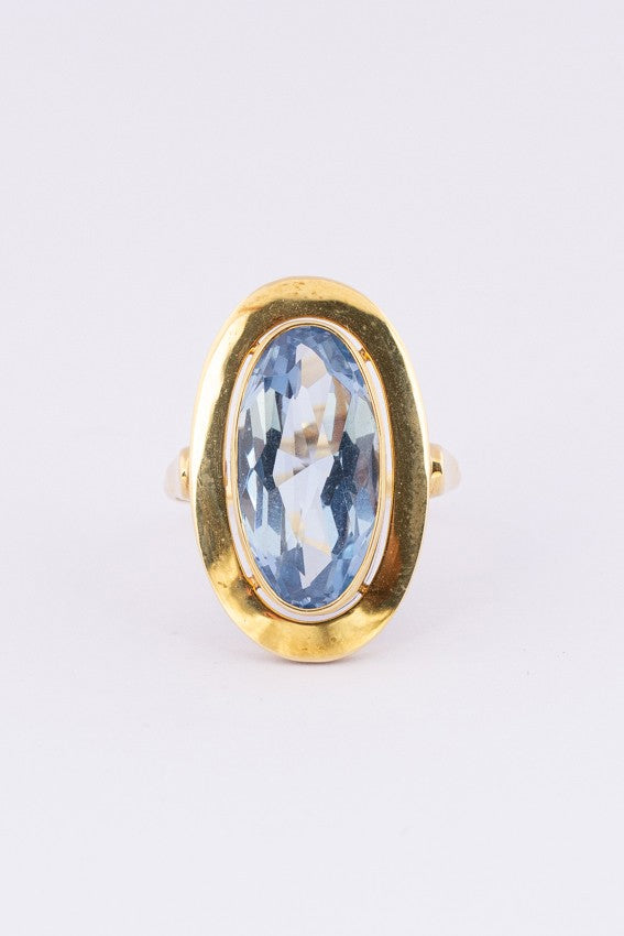Gouden ring met blauwe spinel