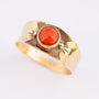 Gold ring with blood coral