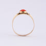 Gold ring with blood coral