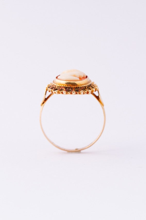 Gold ring with shell cameo