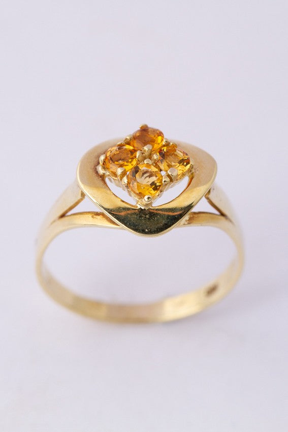 Gouden ring met citrien