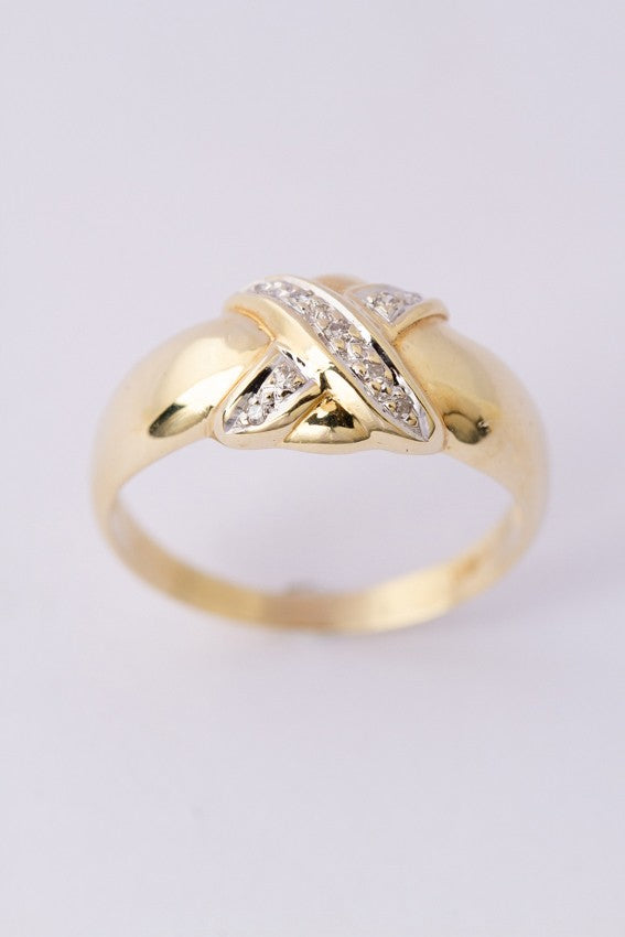 Gouden ring met 9 diamanten