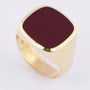 Gold men's ring with carnelian