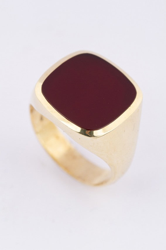 Gouden heren ring met carneool