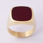 Gold men's ring with carnelian