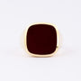 Gold men's ring with carnelian