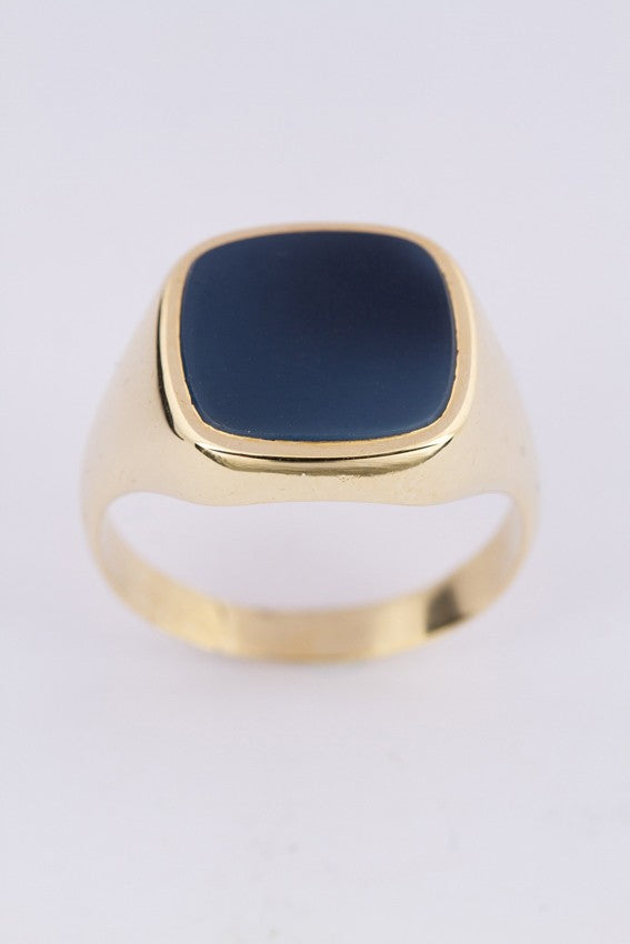 Gouden heren ring met blauwlager