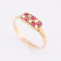 Antique gold ring with pearls and rubies
