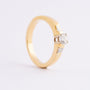 Gold ring with brilliant, round and princess cut diamonds