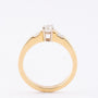 Gold ring with brilliant, round and princess cut diamonds