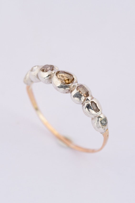 Gold ring with rose-cut diamonds