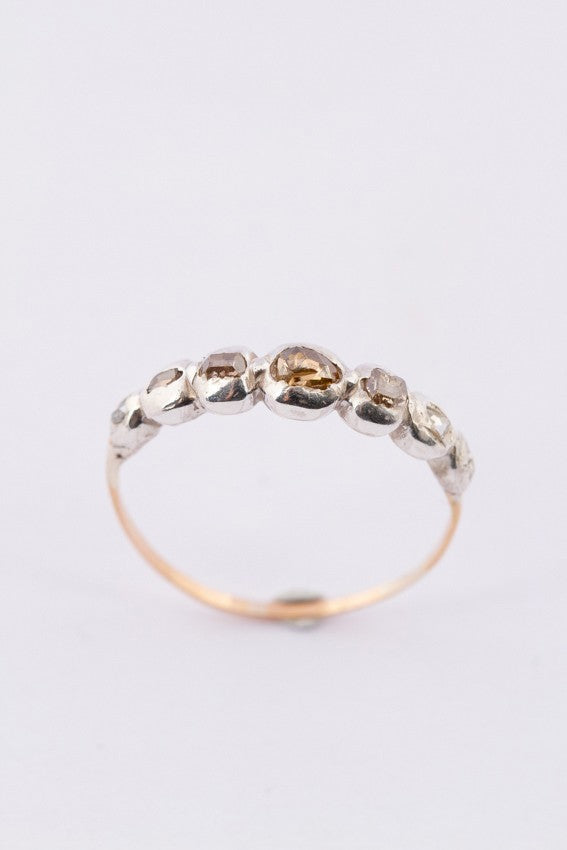 Gold ring with rose-cut diamonds