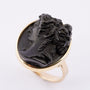Gold ring with lava cameo