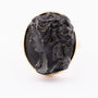 Gold ring with lava cameo