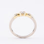 White/yellow gold row ring with 3 brilliant-cut diamonds