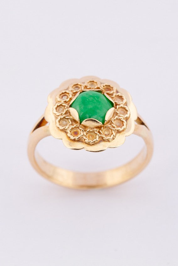 Gouden ring met jade