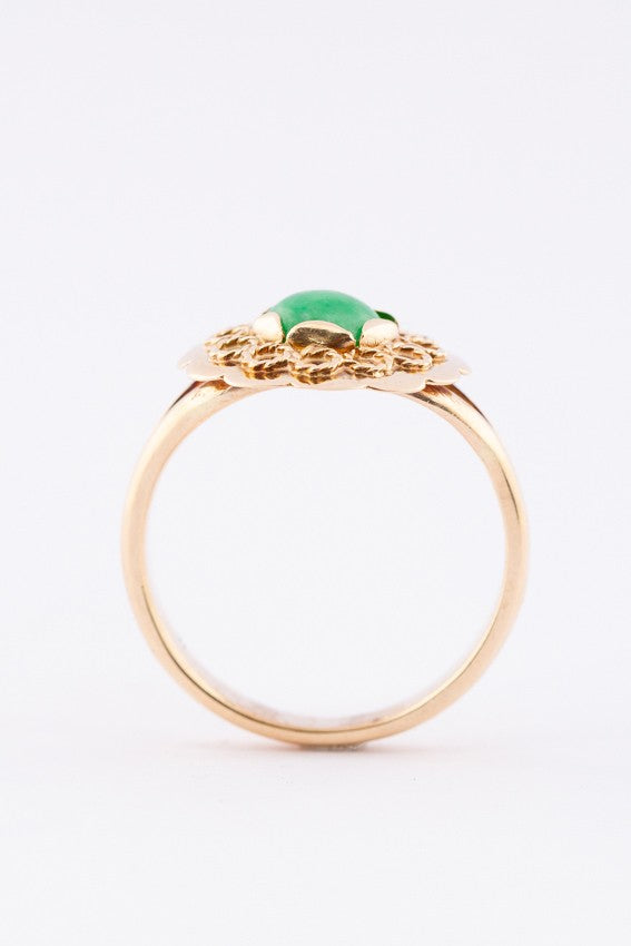 Gouden ring met jade