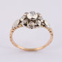 Gouden entourage ring met roos geslepen diamanten