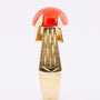 Gold ring with a cabochon-cut blood coral