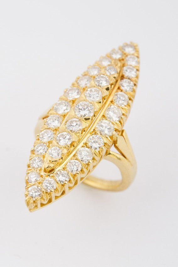 20 carat gold marquise ring with diamonds