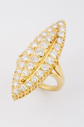20 carat gold marquise ring with diamonds