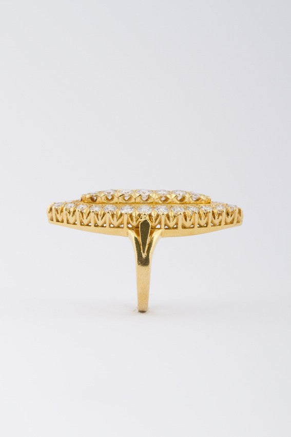 20 carat gold marquise ring with diamonds