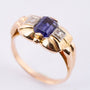 Gold ring with iolite and two diamonds. 1950s.