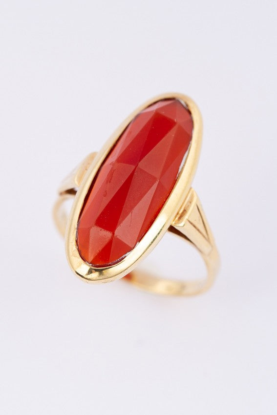 Gold ring with carnelian
