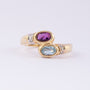 Gold ring with topaz, amethyst and diamonds