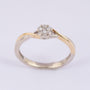 White/yellow gold ring with diamonds set in pavé