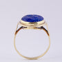 Gold ring with cut lapis lazuli