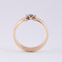Wit/geel gouden ring met saffier