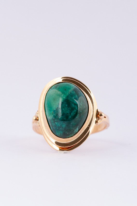 Gouden ring met eilat steen