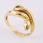Gouden slangen ring met briljant