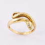 Gouden slangen ring met briljant