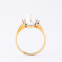 Gold ring with cultured pearls and diamonds