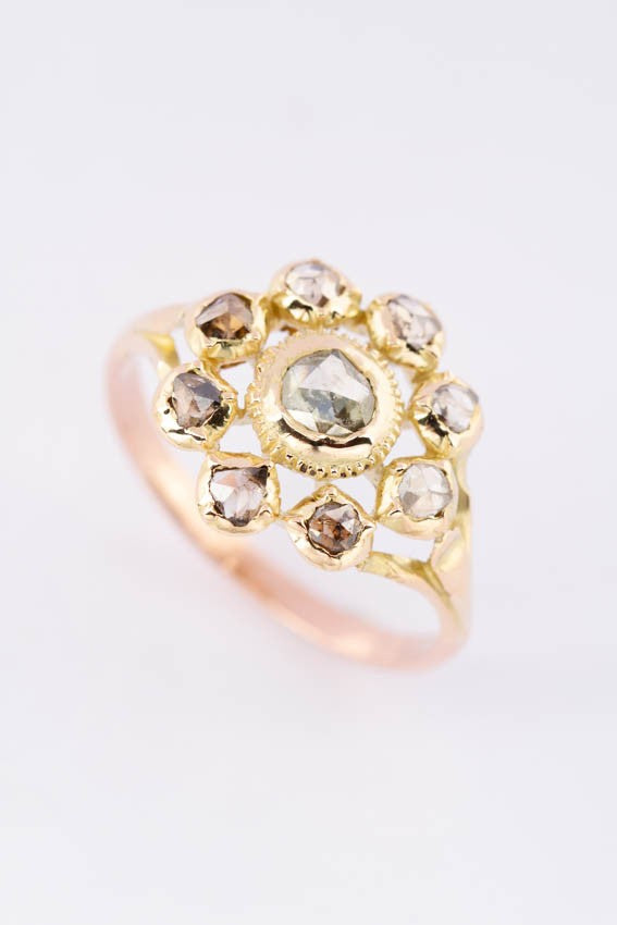 Gouden entourage ring met diamanten