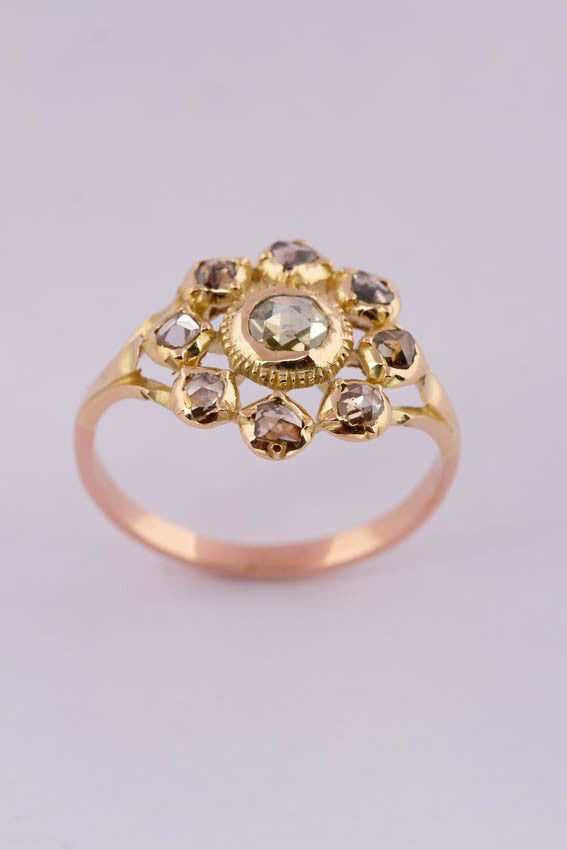 Gouden entourage ring met diamanten