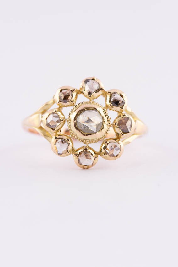 Gouden entourage ring met diamanten