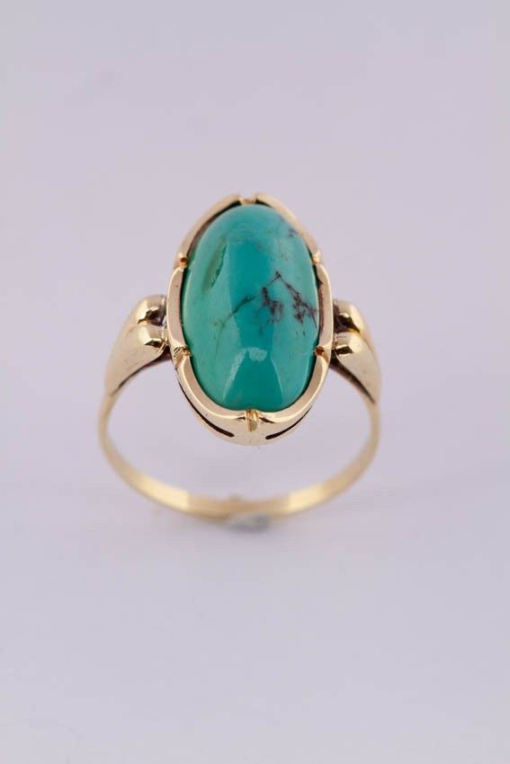 Gouden ring met een turkoois