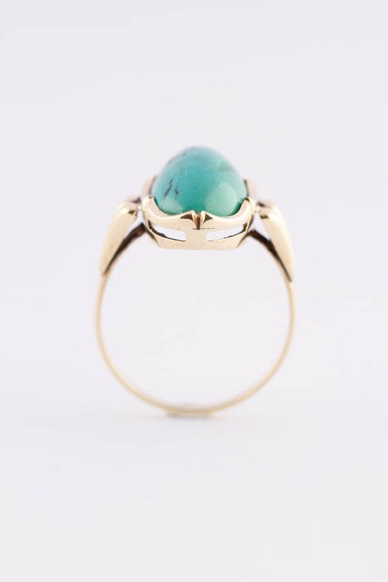 Gouden ring met een turkoois