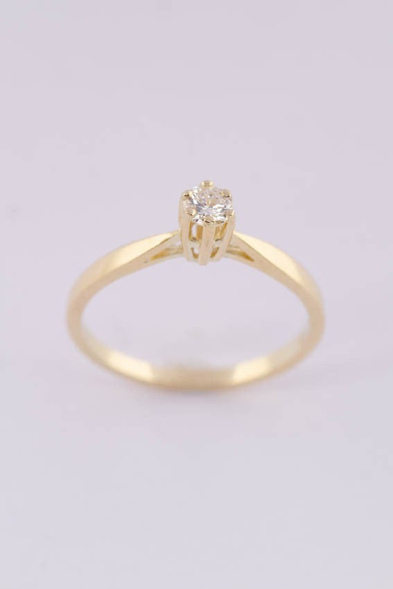Gouden solitair ring met een briljant (ca. 0.10 ct.)