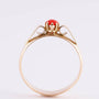 14 krt. gouden ring met bloedkoraal.