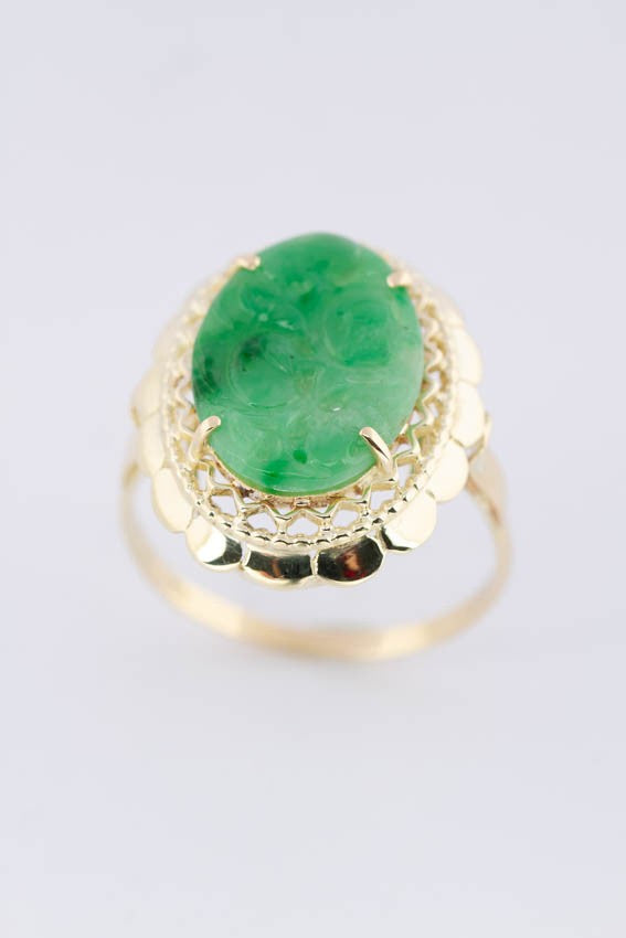 Gouden ring met jade