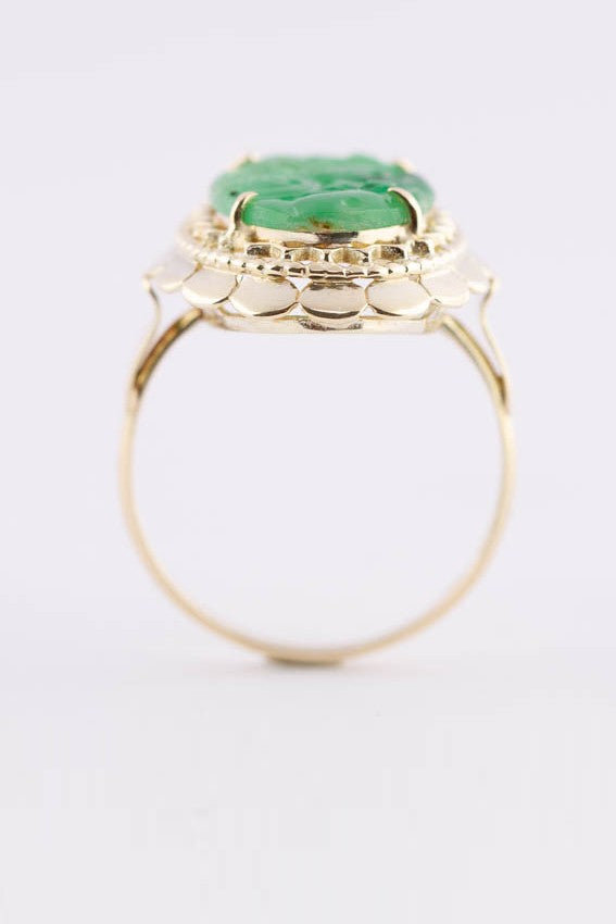 Gouden ring met jade