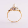 Antieke gouden ring met parels en diamanten