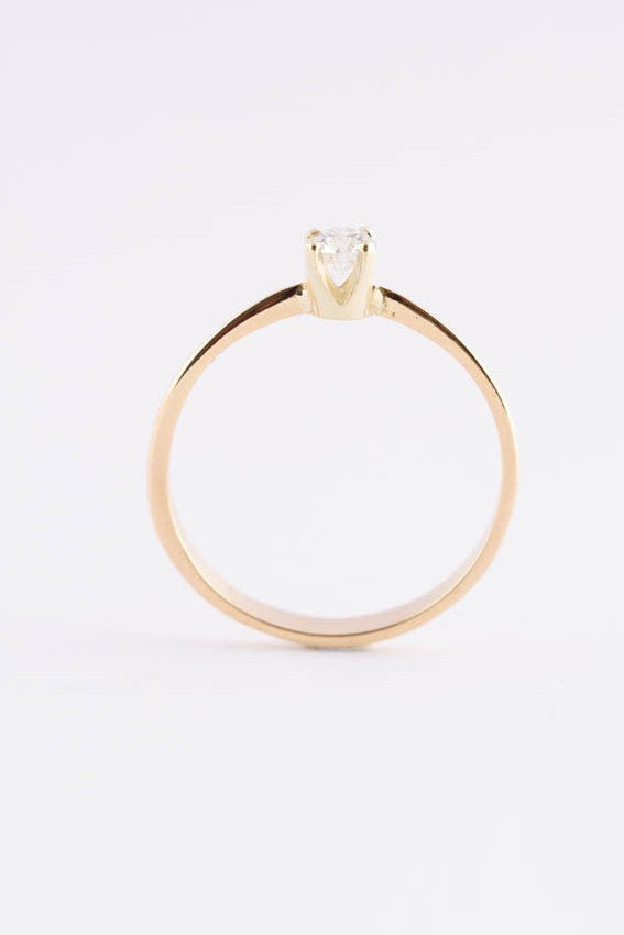 Gouden solitair ring met briljant (0.25 ct)