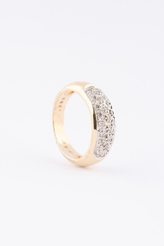Gouden band ring met 25 briljanten