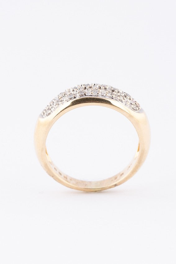 Gouden band ring met 25 briljanten