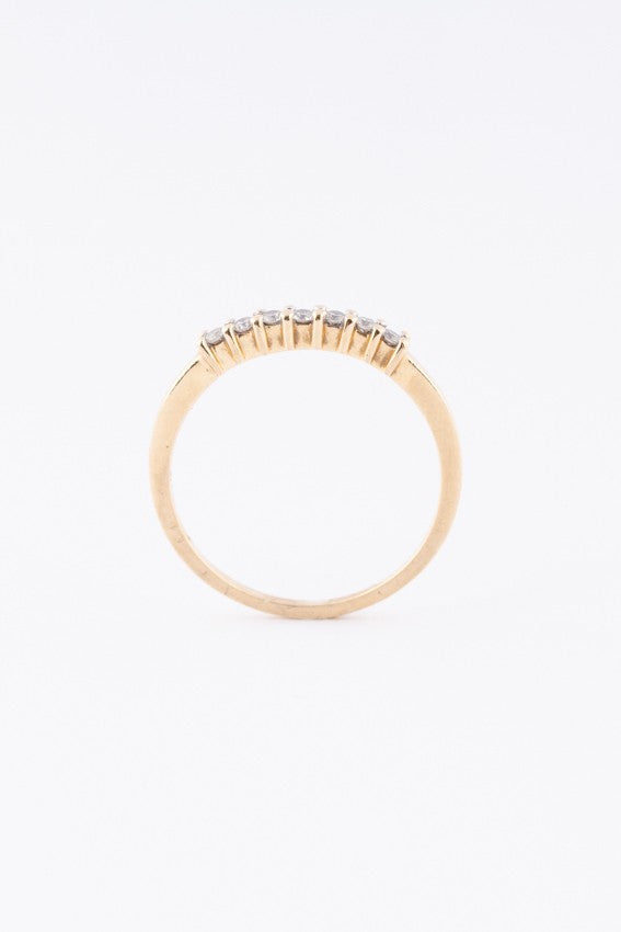 Gouden rij ring met 7 briljanten